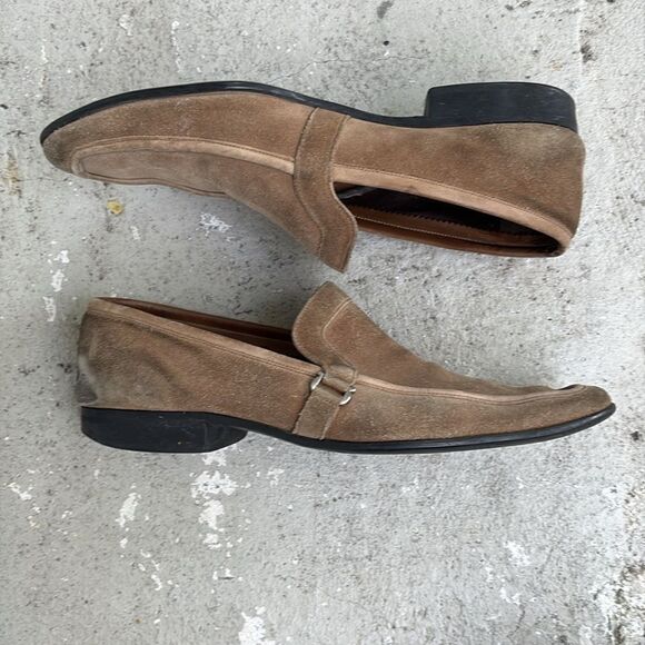 Ferragamo khaki tan suede loafers main image 8